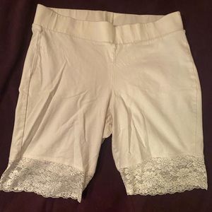 Torrid lace plus size white bike shorts: Size 1!